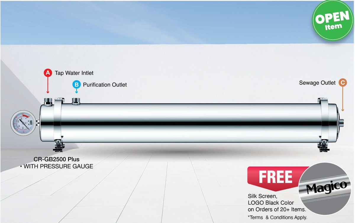 Stainless Steel UF System — CR-GB2500 Plus (With Pressure Gauge)