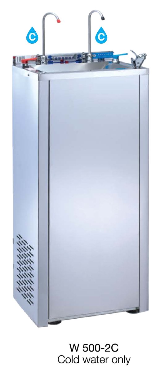 Stainless Steel Water Cooler — Cold Water Only (2 Faucets)